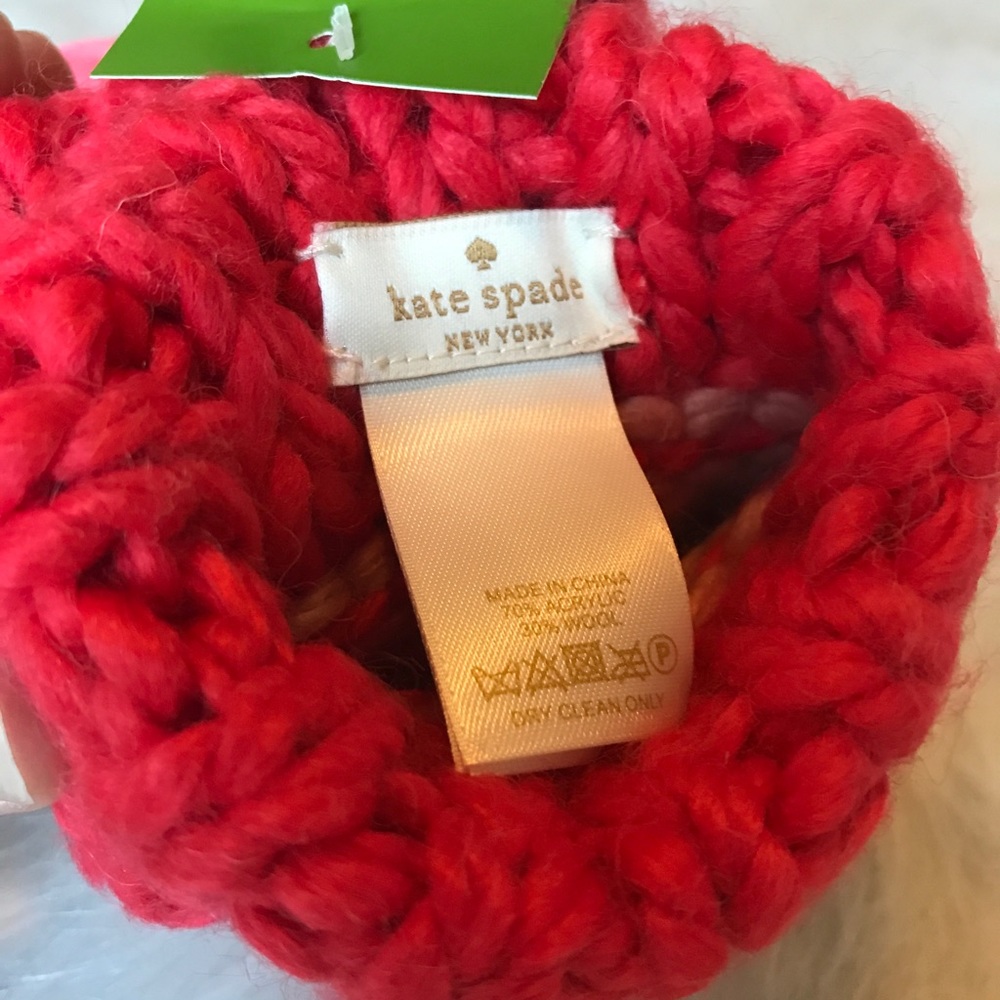 NWT Kate Spade Hand Knit Color Block Mittens - Picture 6 of 7